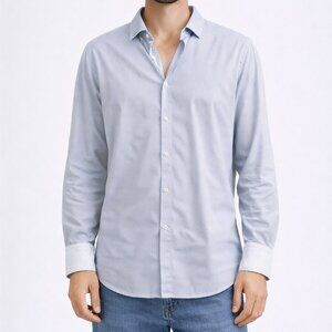 Ted Baker Pattern Button Down Shirt Blue White 17